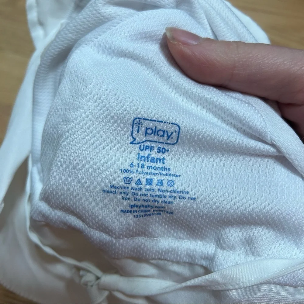 Iplay Sun Hat White Baby 6-18 mos 50+ UPF